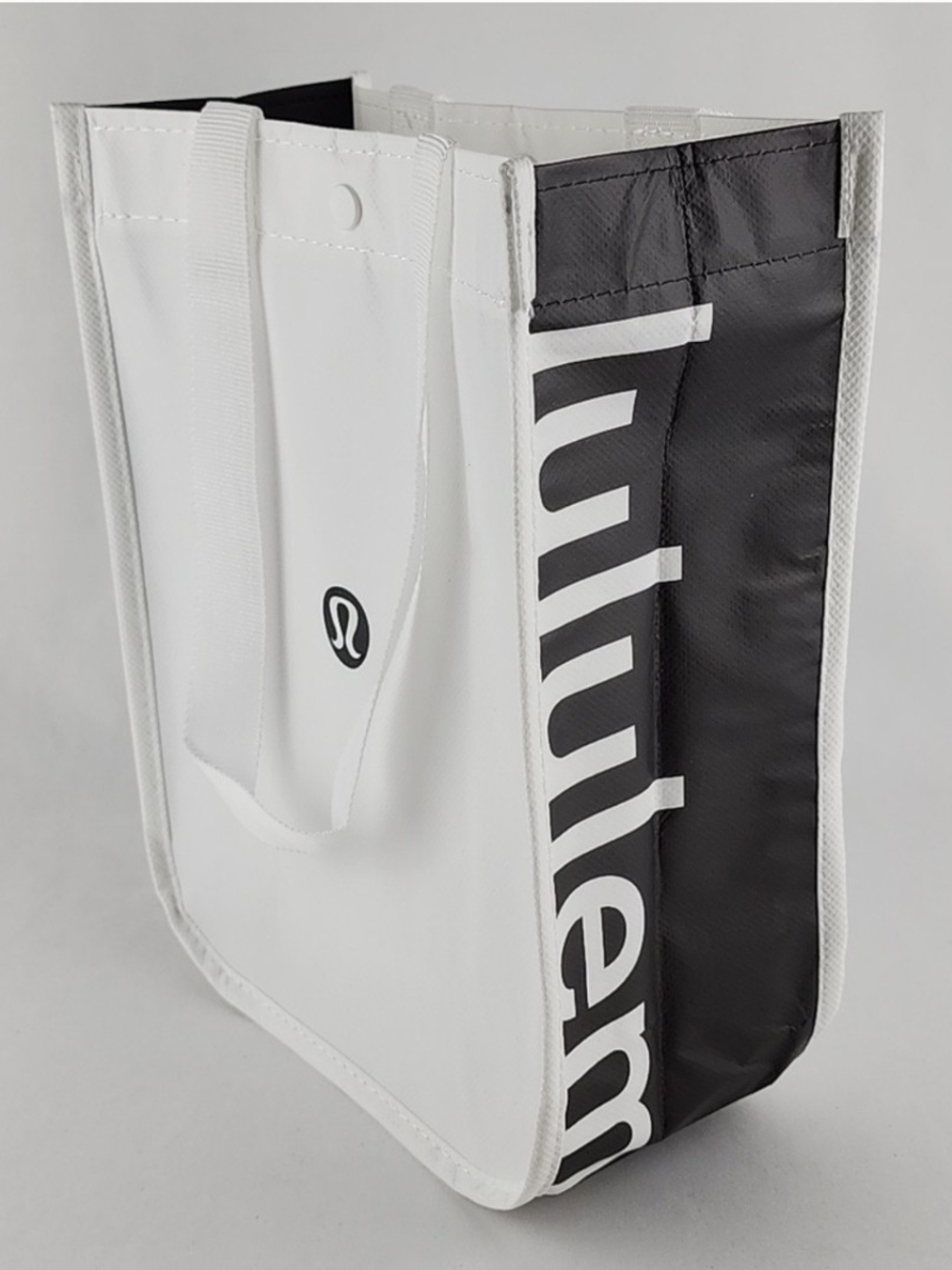 Lululemon Carry All Tote White Black Reusable Collectible Recycled Bag